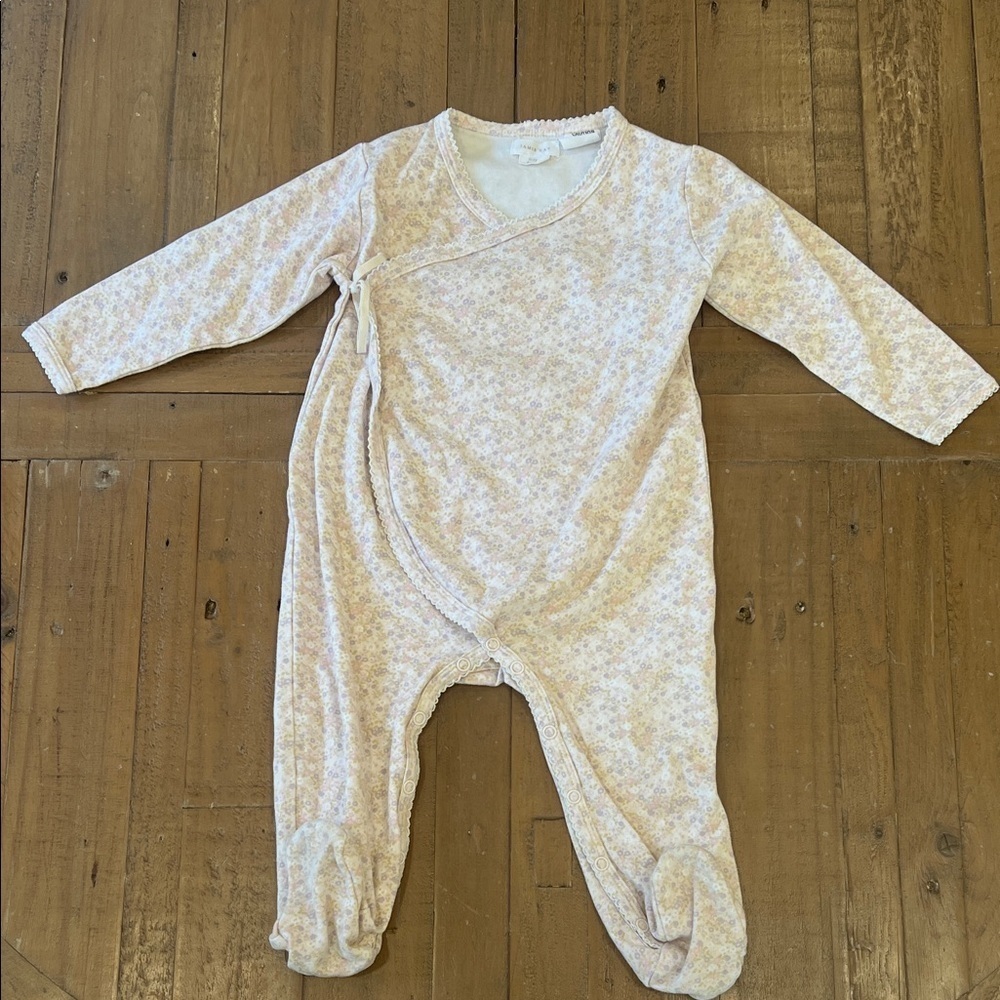 Jamie Kay one piece tie front floral romper feminine snap 2T